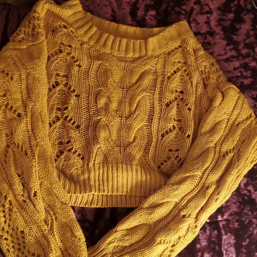 Crop top knit sweater
